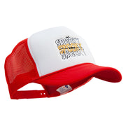 Spooky Mama Embroidered Summer Foam Mesh Trucker Cap - Red-White OSFM