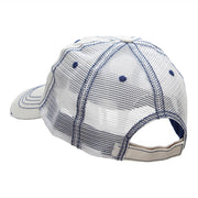 Steer Horns Embroidered Frayed Mesh Cap