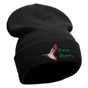 Duck Hunting Season Embroidered 12 Inch Long Knitted Beanie