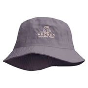 Arches Logo Embroidered Pigment Dyed Bucket Hat - Charcoal OSFM
