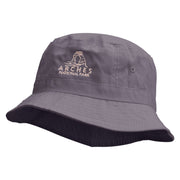 Arches Logo Embroidered Pigment Dyed Bucket Hat - Charcoal OSFM
