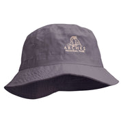 Arches Logo Embroidered Pigment Dyed Bucket Hat - Charcoal OSFM