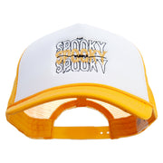 Spooky Mama Embroidered Summer Foam Mesh Trucker Cap - Yellow-White OSFM