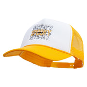 Spooky Mama Embroidered Summer Foam Mesh Trucker Cap - Yellow-White OSFM