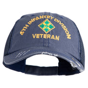 U.S. Army 4th Infantry Division Embroidered Low Profile Special Cotton Mesh Cap - Navy OSFM