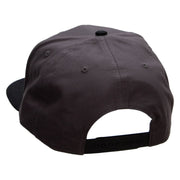 Half Skate Embroidered Two Tone Superior Cotton Twill Flat Bill Snapback Cap - Black-Charcoal OSFM