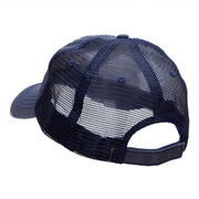 Steer Horns Embroidered Frayed Mesh Cap