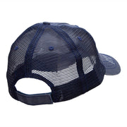 Steer Horns Embroidered Frayed Mesh Cap