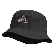 Arches Logo Embroidered Pigment Dyed Bucket Hat - Black OSFM