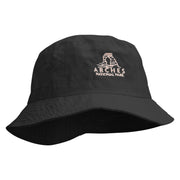 Arches Logo Embroidered Pigment Dyed Bucket Hat - Black OSFM