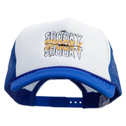 Spooky Mama Embroidered Summer Foam Mesh Trucker Cap - Royal-White OSFM