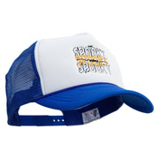 Spooky Mama Embroidered Summer Foam Mesh Trucker Cap - Royal-White OSFM