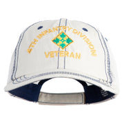 U.S. Army 4th Infantry Division Embroidered Low Profile Special Cotton Mesh Cap - Putty OSFM