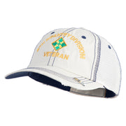 U.S. Army 4th Infantry Division Embroidered Low Profile Special Cotton Mesh Cap - Putty OSFM