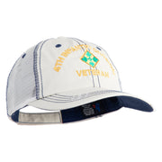U.S. Army 4th Infantry Division Embroidered Low Profile Special Cotton Mesh Cap - Putty OSFM