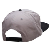 Half Skate Embroidered Two Tone Superior Cotton Twill Flat Bill Snapback Cap - Black-Grey OSFM