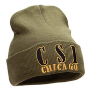 CSI Chicago Embroidered 12 Inch Long Knitted Beanie