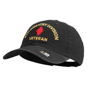 U.S. Army 5th Infantry Division Embroidered Washed Solid Pigment Dyed Cotton Twill Brass Buckle Cap - Black OSFM