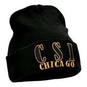 CSI Chicago Embroidered 12 Inch Long Knitted Beanie