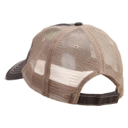 Halloween Pumpkin Flame Embroidered Low Profile Special Cotton Mesh Cap - Brown OSFM