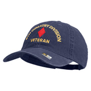 U.S. Army 5th Infantry Division Embroidered Washed Solid Pigment Dyed Cotton Twill Brass Buckle Cap - Navy OSFM