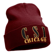 CSI Chicago Embroidered 12 Inch Long Knitted Beanie