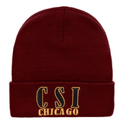 CSI Chicago Embroidered 12 Inch Long Knitted Beanie