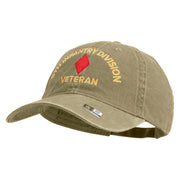 U.S. Army 5th Infantry Division Embroidered Washed Solid Pigment Dyed Cotton Twill Brass Buckle Cap - Khaki OSFM