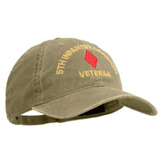 U.S. Army 5th Infantry Division Embroidered Washed Solid Pigment Dyed Cotton Twill Brass Buckle Cap - Khaki OSFM