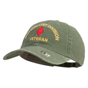 U.S. Army 5th Infantry Division Embroidered Washed Solid Pigment Dyed Cotton Twill Brass Buckle Cap - Olive OSFM