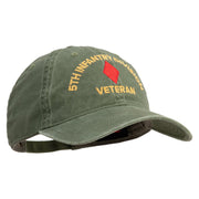 U.S. Army 5th Infantry Division Embroidered Washed Solid Pigment Dyed Cotton Twill Brass Buckle Cap - Olive OSFM