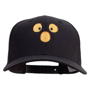 Scary Pumpkin Face Embroidered Six Panels Pro Style Cap - Black OSFM