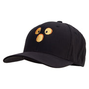 Scary Pumpkin Face Embroidered Six Panels Pro Style Cap - Black OSFM