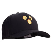 Scary Pumpkin Face Embroidered Six Panels Pro Style Cap - Black OSFM