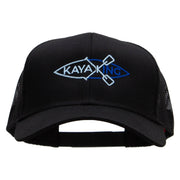 Kayaking Paddles Embroidered Solid Cotton Twill Mesh Prostyle Cap - Black OSFM