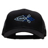 Kayaking Paddles Embroidered Solid Cotton Twill Mesh Prostyle Cap - Black OSFM