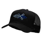 Kayaking Paddles Embroidered Solid Cotton Twill Mesh Prostyle Cap - Black OSFM