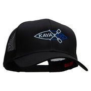 Kayaking Paddles Embroidered Solid Cotton Twill Mesh Prostyle Cap - Black OSFM