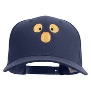 Scary Pumpkin Face Embroidered Six Panels Pro Style Cap - Navy OSFM