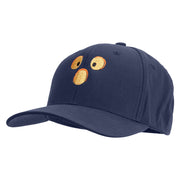 Scary Pumpkin Face Embroidered Six Panels Pro Style Cap - Navy OSFM