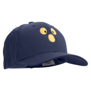 Scary Pumpkin Face Embroidered Six Panels Pro Style Cap - Navy OSFM