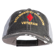 U.S. Army 5th Infantry Division Embroidered Low Profile Special Cotton Mesh Cap - Black OSFM