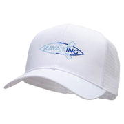 Kayaking Paddles Embroidered Solid Cotton Twill Mesh Prostyle Cap - White OSFM