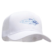 Kayaking Paddles Embroidered Solid Cotton Twill Mesh Prostyle Cap - White OSFM