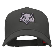 Wolf Motif Embroidered Low Profile Cotton Twill Cap