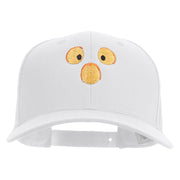 Scary Pumpkin Face Embroidered Six Panels Pro Style Cap - White OSFM