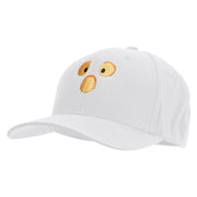 Scary Pumpkin Face Embroidered Six Panels Pro Style Cap - White OSFM