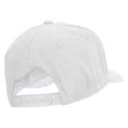 Scary Pumpkin Face Embroidered Six Panels Pro Style Cap - White OSFM