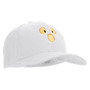 Scary Pumpkin Face Embroidered Six Panels Pro Style Cap - White OSFM