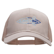 Kayaking Paddles Embroidered Solid Cotton Twill Mesh Prostyle Cap - Khaki OSFM